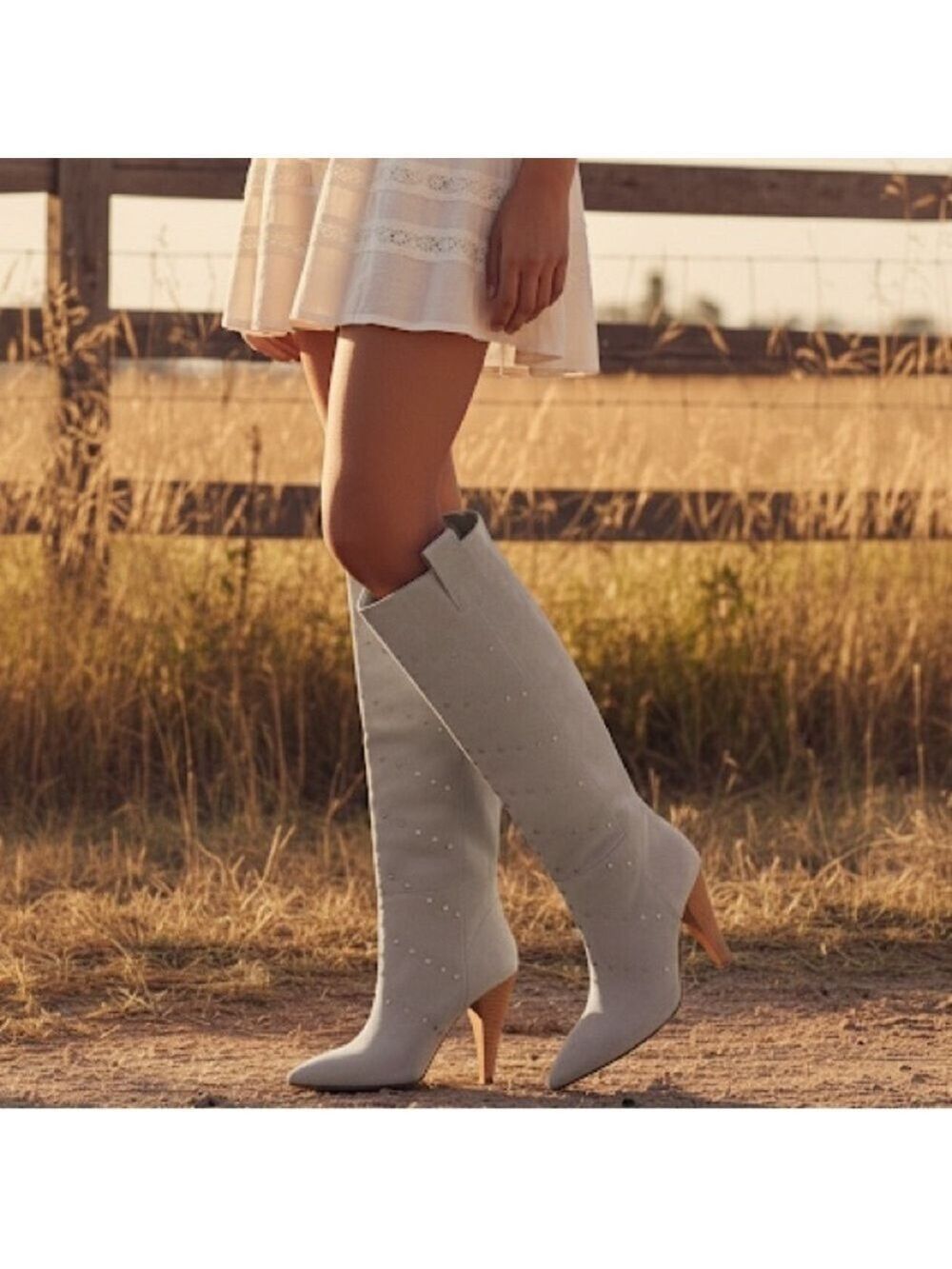 IRO Elgow Studded Suede Over-The-Knee Boots